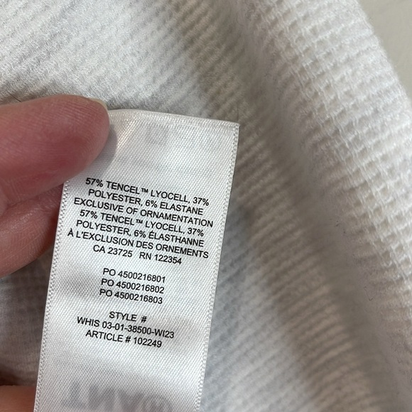 TNA Aritzia Light Gray Fitted Crop T-Shirt Waffle Knit Crewneck Leisure Size S - Picture 9 of 11